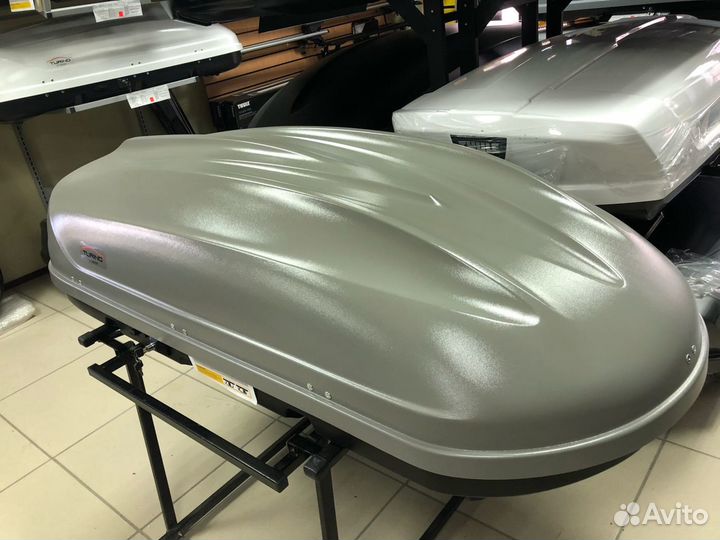 Автобокс багажник на крышу Toyota Avensis серый 41