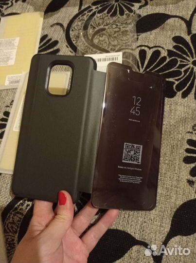 Чехол книжка Xiaomi Redmi Note 9 pro max + стекло