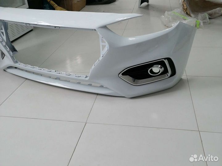 Бампер передний на Хендай Солярис 2