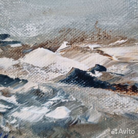 Горы пейзаж картина маслом с горами интерьерная