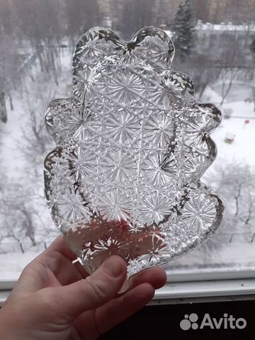 Вазы хрусталь СССР. 3 вида. Ведерко Круг Лист