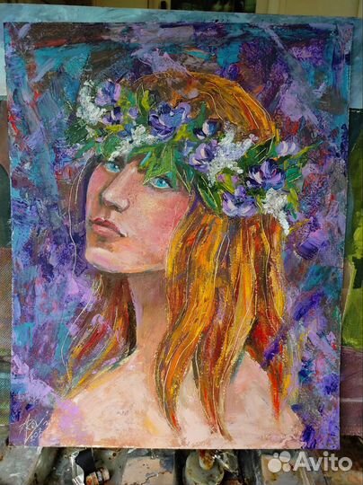 Картина маслом «Летняя Нимфа»