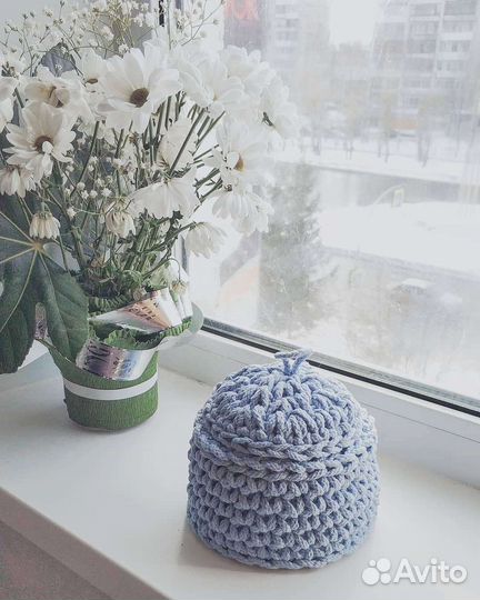 Корзина интерьерная вязанная,хлопок