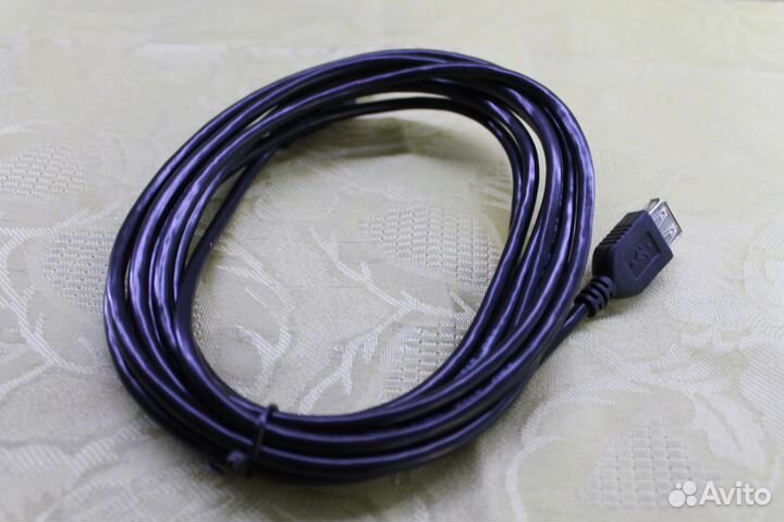 Удлинитель USB 2.0 чёрный 3м