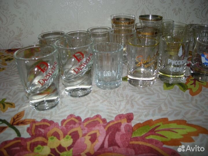 Стопки рюмки стеклянные хрустальные с надписями