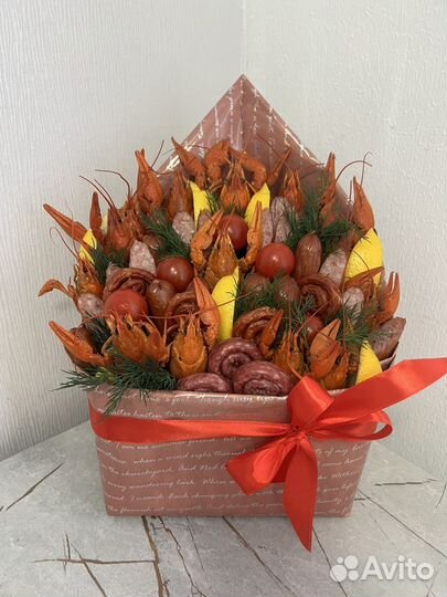 Мужские съедобные букеты, букеты из раков