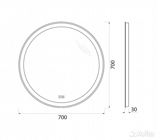 Зеркало BelBagno SPC-RNG-700