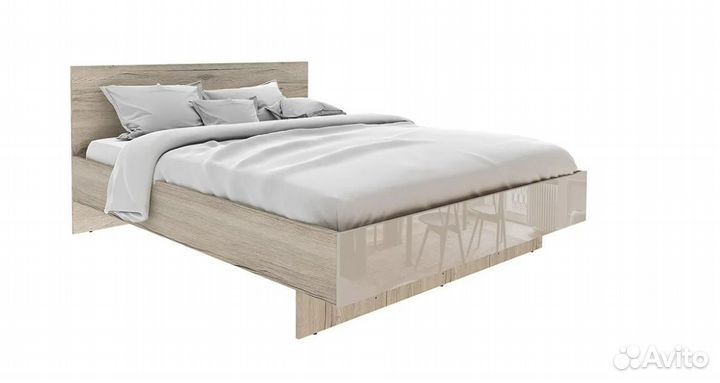 Кровать Лациа 1.6 м дуб санремо / крем бежевый