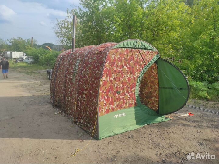 Походная баня с печкой