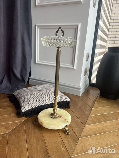 Пепельница антиквариат винтаж Бельгия Латунь Оникс