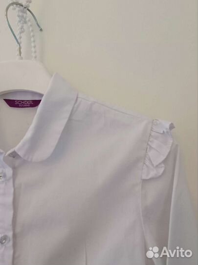 Школьная белая блузка 140