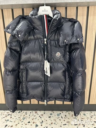 Темно-синий Пуховик Moncler Montbeliard