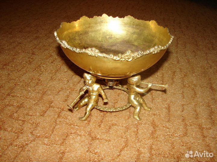 Старинная бронзовая фруктовница 