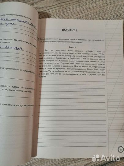 Впр 5 класс русский язык Б/У