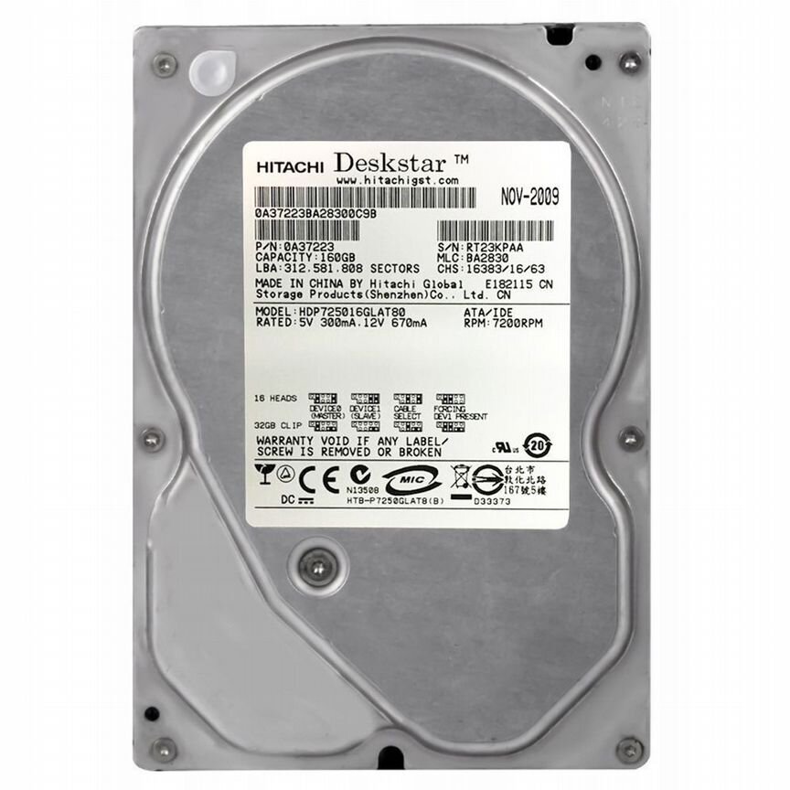 [HDP725016GLAT80] Жесткий Диск Hitachi 160gb 3.5" Hdp725016glat80