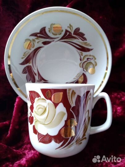 Чашка(350ml) с блюдцем.Вербилки.Винтаж.ссср