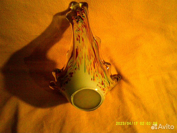 Ваза для фруктов/конфет цветное стекло (СССР)