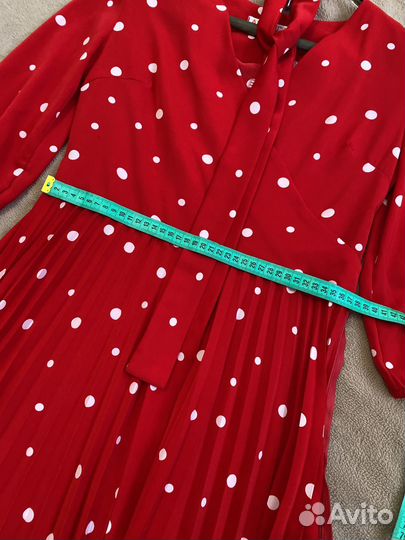 Платье красное в горох 44 46 новое