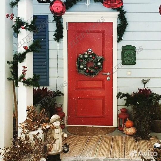 Красная парадная дверь с терморазрывом ED-391