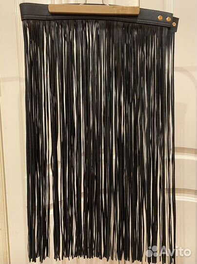 Пояс с бахромой из экокожи