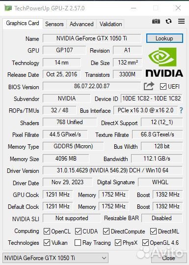 Видеокарта Palit Nvidia Geforce Gtx 1050ti 4gb