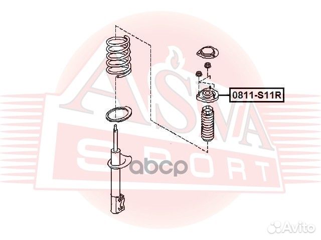 Опора амортизатора заднего зад 0811S11R asva