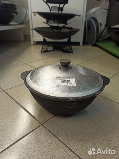 Узбекский чугунный казан 3,5 литра плоское дно