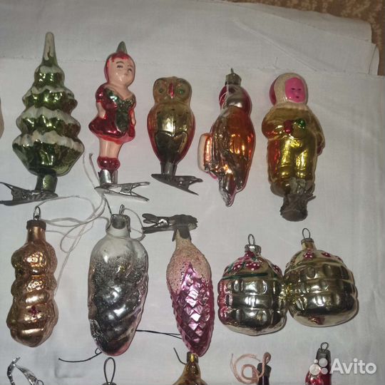 Елочные игрушки СССР стекло