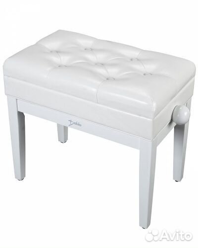 Банкетка для пианино с ящиком белая
