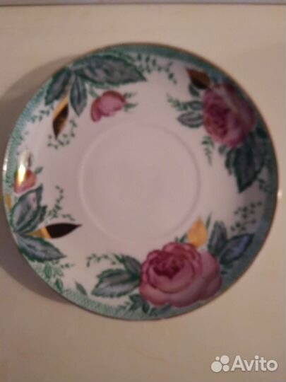 Бокал с блюдцем фарфор лфз