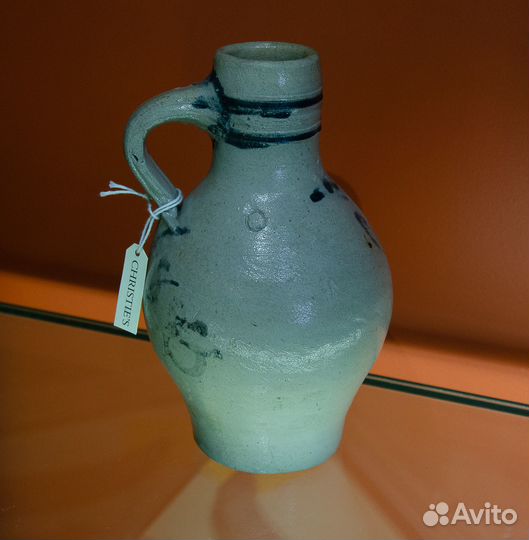 Антикварный керамический винный кувшин