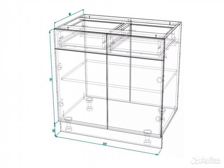 Кухня Лондон корпус шн2Я 800 белый фасад шн2Я 800