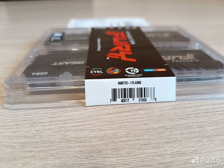 Новая DDR4 Kingston Fury 3600 CL17 RGB 16gb