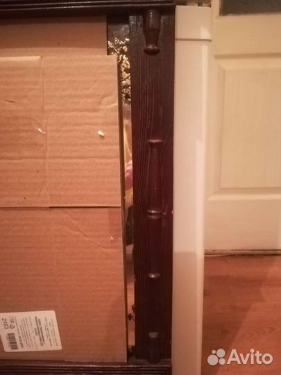 Зеркало старинное в деревянной резной раме