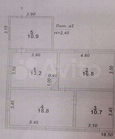 Дом 59,5 м² на участке 25 сот.