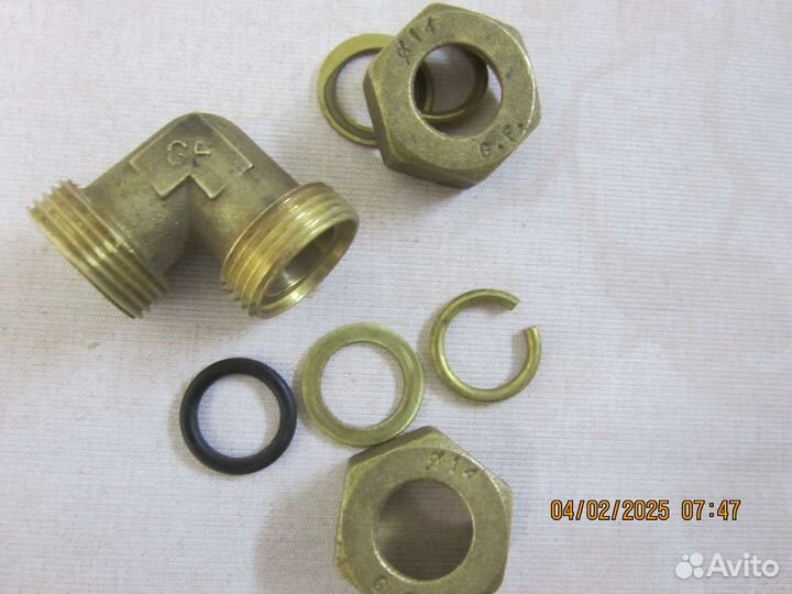 Фитинги 14мм Угол обжимной 14х14 GF латунь компрес