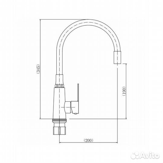 Смес-ль кухня гибк. излив сатин/коричн. fashun A5