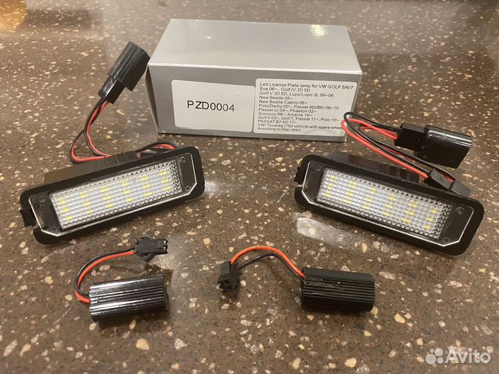 Подсветка номера на Volkswagen Golf, Passat