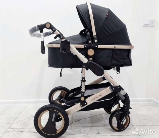 Коляска 3в1 трансформер Новая (чёрный)