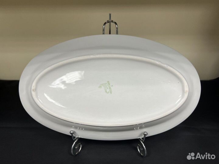 Блюдо овальное голубой отвод 35 х 21 см Богданович