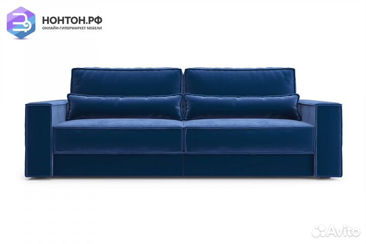 Диван тик-так Сохо 3-х местный темно-синий