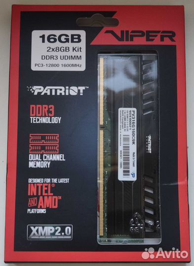 Оперативная память Patriot Viper 3 ddr3 16gb kit