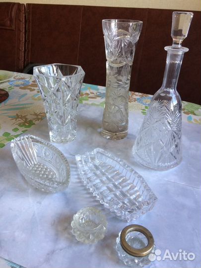 Хрусталь графин вазы салатник пепельница солонка