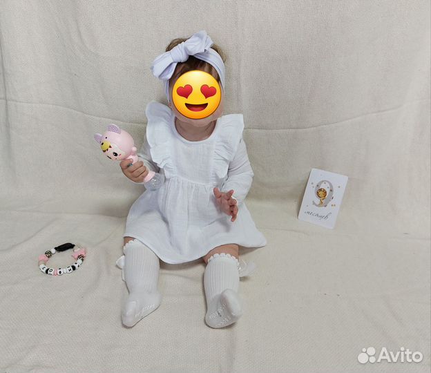 Муслиновое платье для девочки 74