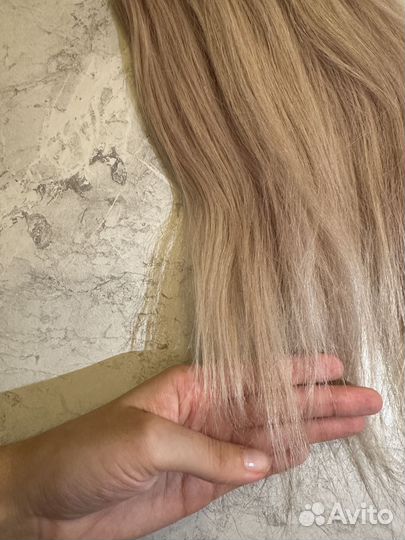 Волосы для наращивания 60 см 150гр блонд бу