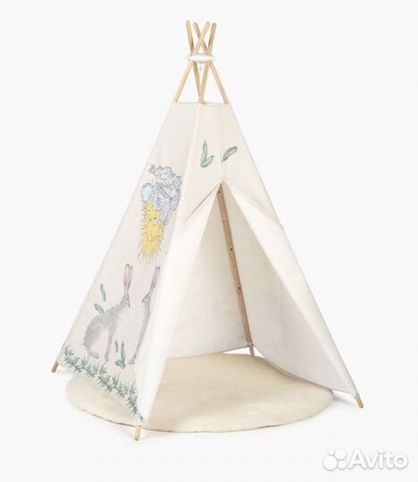 Меховой коврик-одеяло 130*130 happy baby