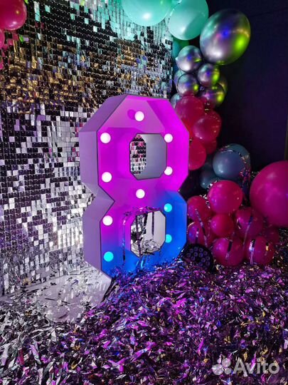 Аренда цифр с лампочками на мероприятие