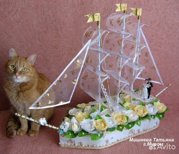 Поделки корабли из конфет