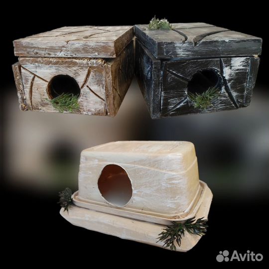 Укрытие, поилки и миски в террариум