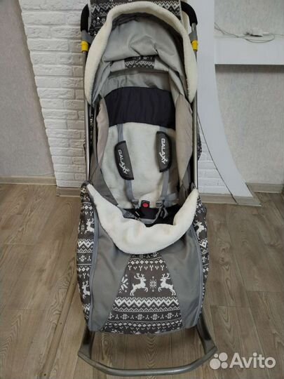 Детские санки коляска с колесами